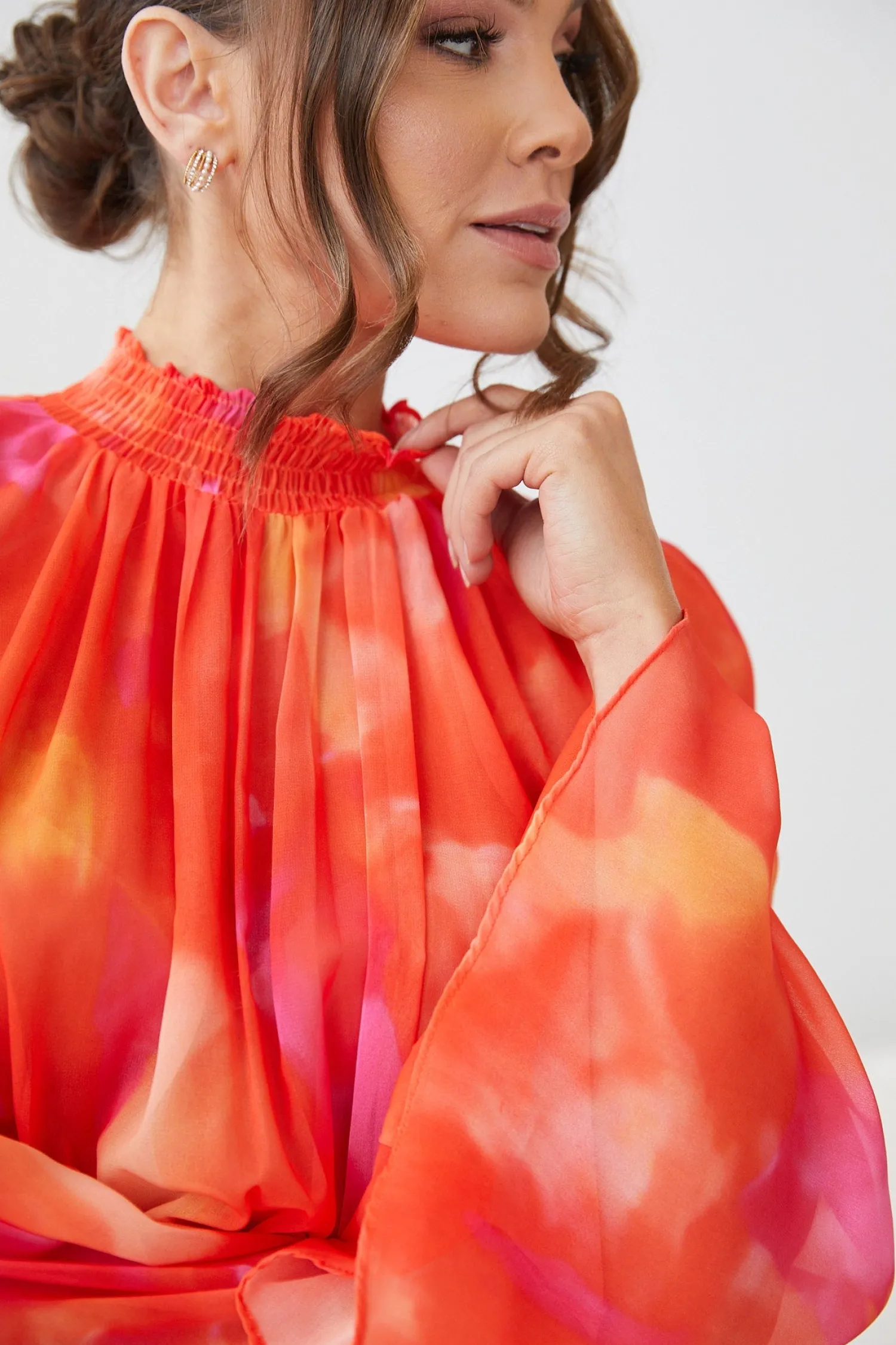 New Daenerys Dress - Orange Print Long Sleeve Dresses|Date Night Dresses