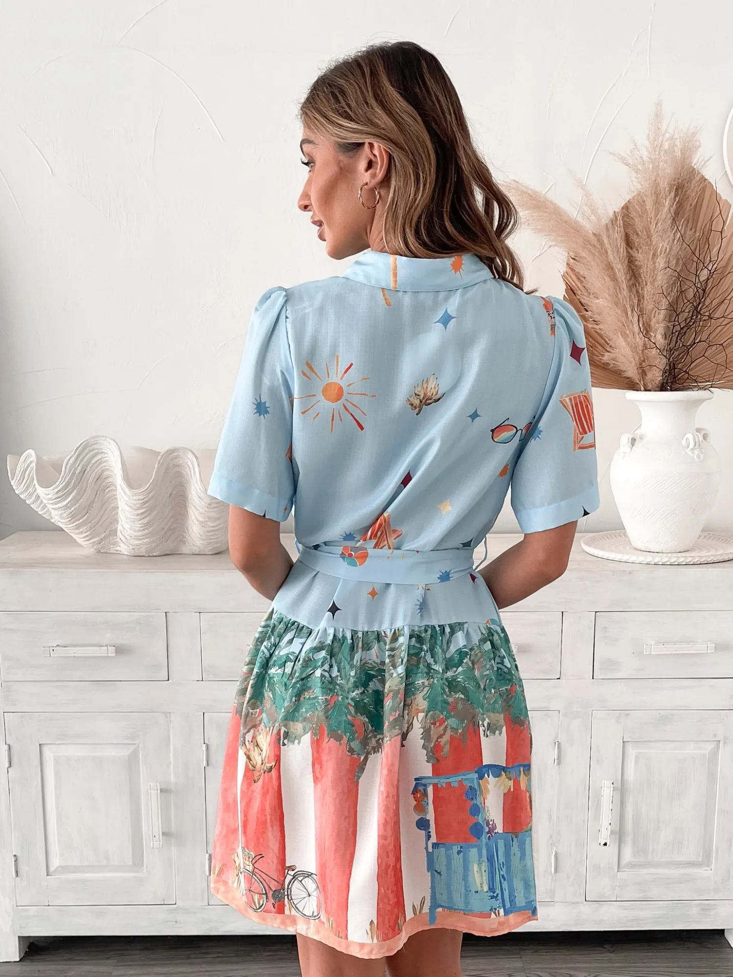 Online Dakoda Dress - Multi Linen Dresses|Shirt Dresses