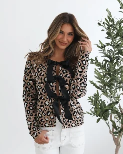 New Davia Cardigan - Camel Print Cardigans|Jumpers