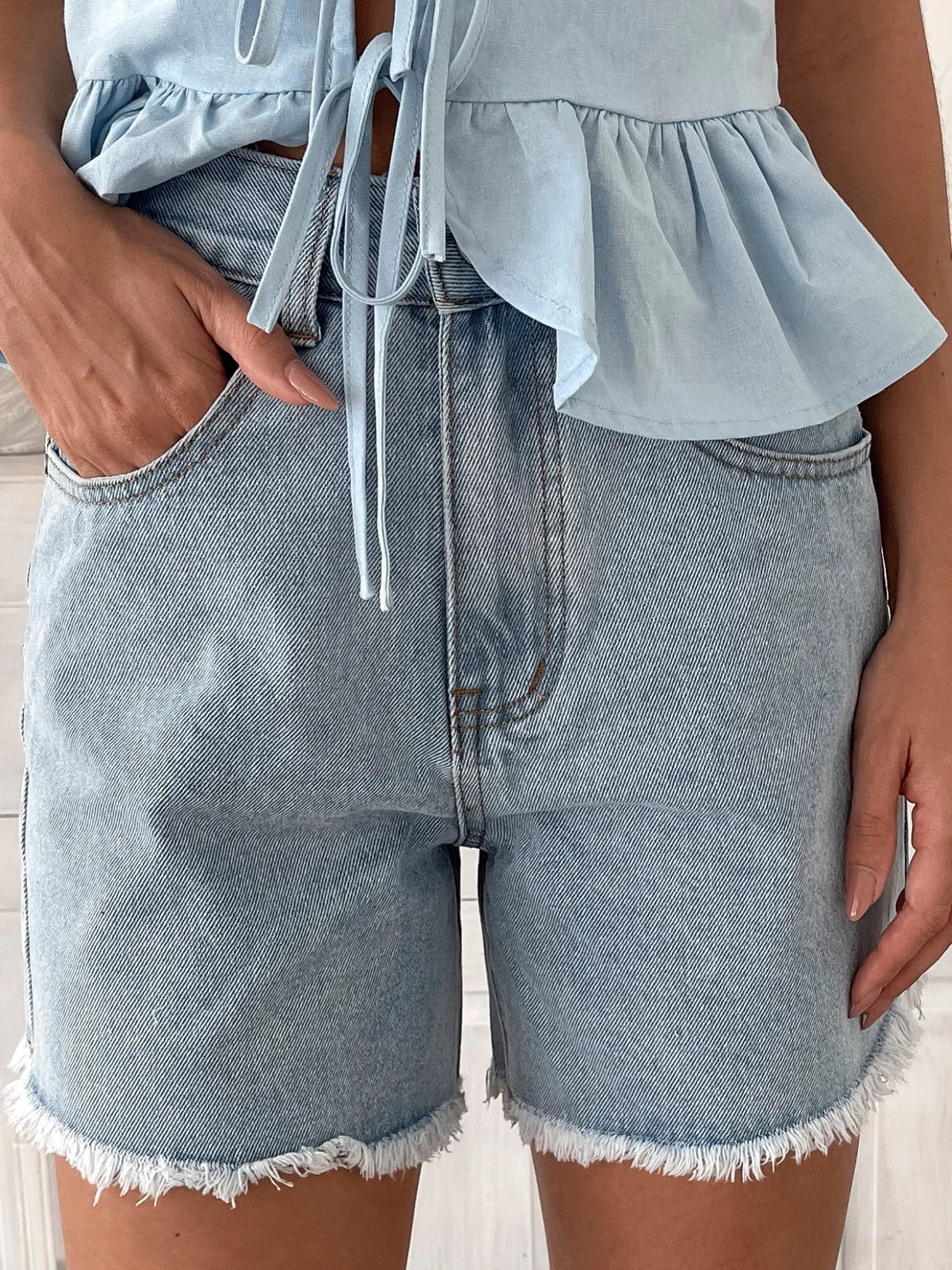 Daylin Shorts - Light Blue Shorts|Bottoms