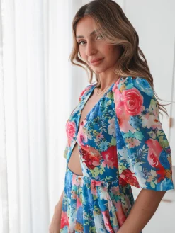 Online Delarina Dress - Multi Floral Floral Dresses|Cut Out Dresses