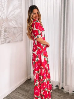 Outlet Delarina Dress - Pink Floral Floral Dresses|Cut Out Dresses