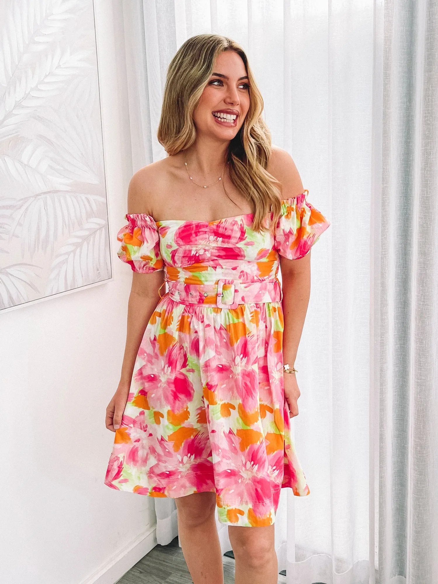 New Devira Dress - Pink Blossom Floral Dresses|Curve Dresses