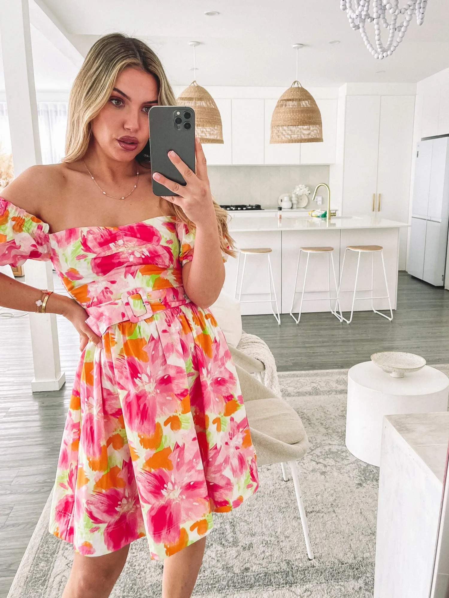 New Devira Dress - Pink Blossom Floral Dresses|Curve Dresses