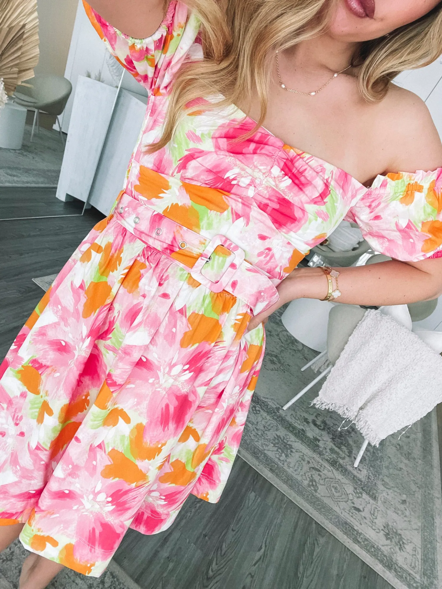 New Devira Dress - Pink Blossom Floral Dresses|Curve Dresses