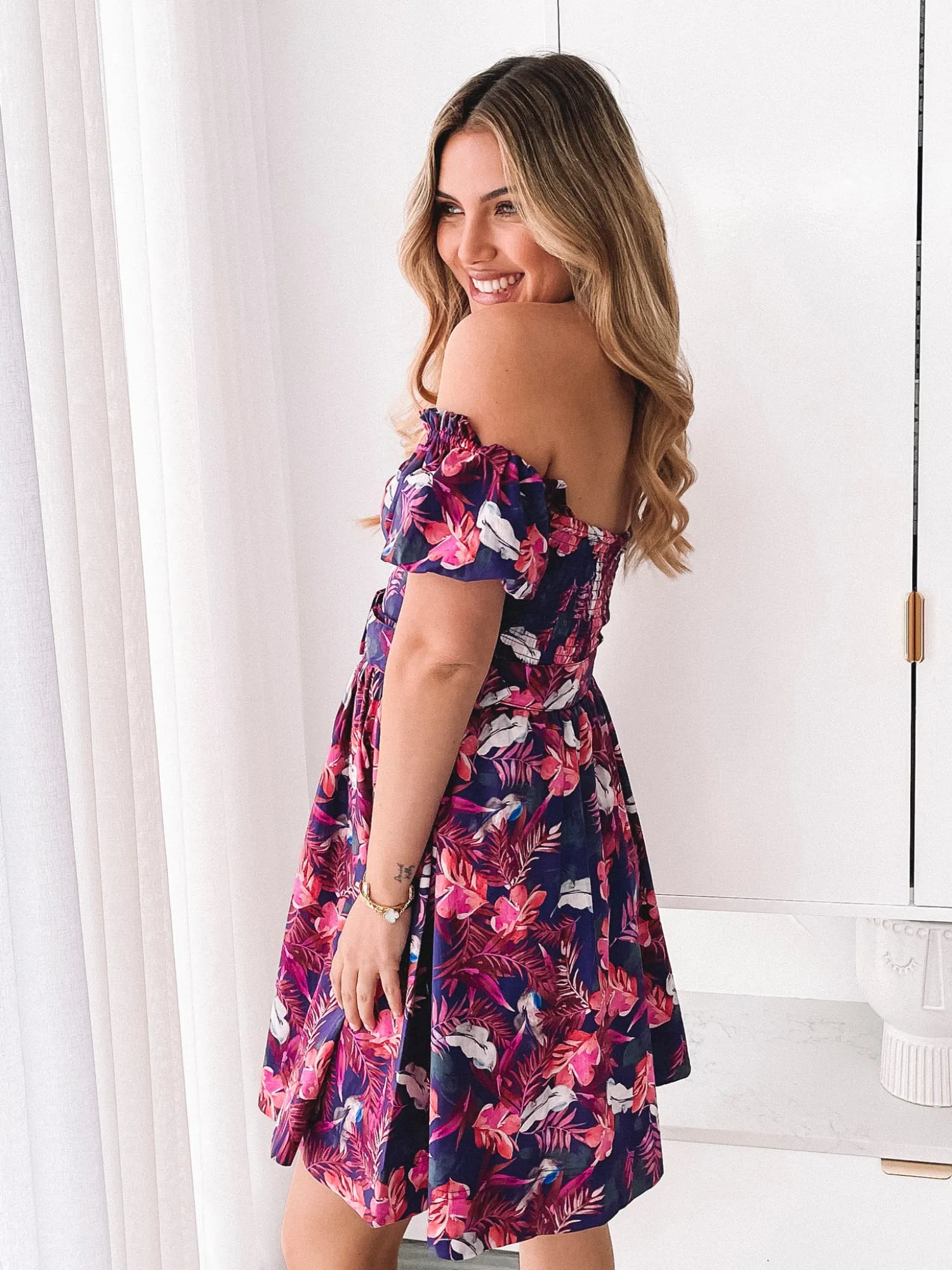 Online Devira Dress - Purple Rainforest Floral Dresses|Curve Dresses