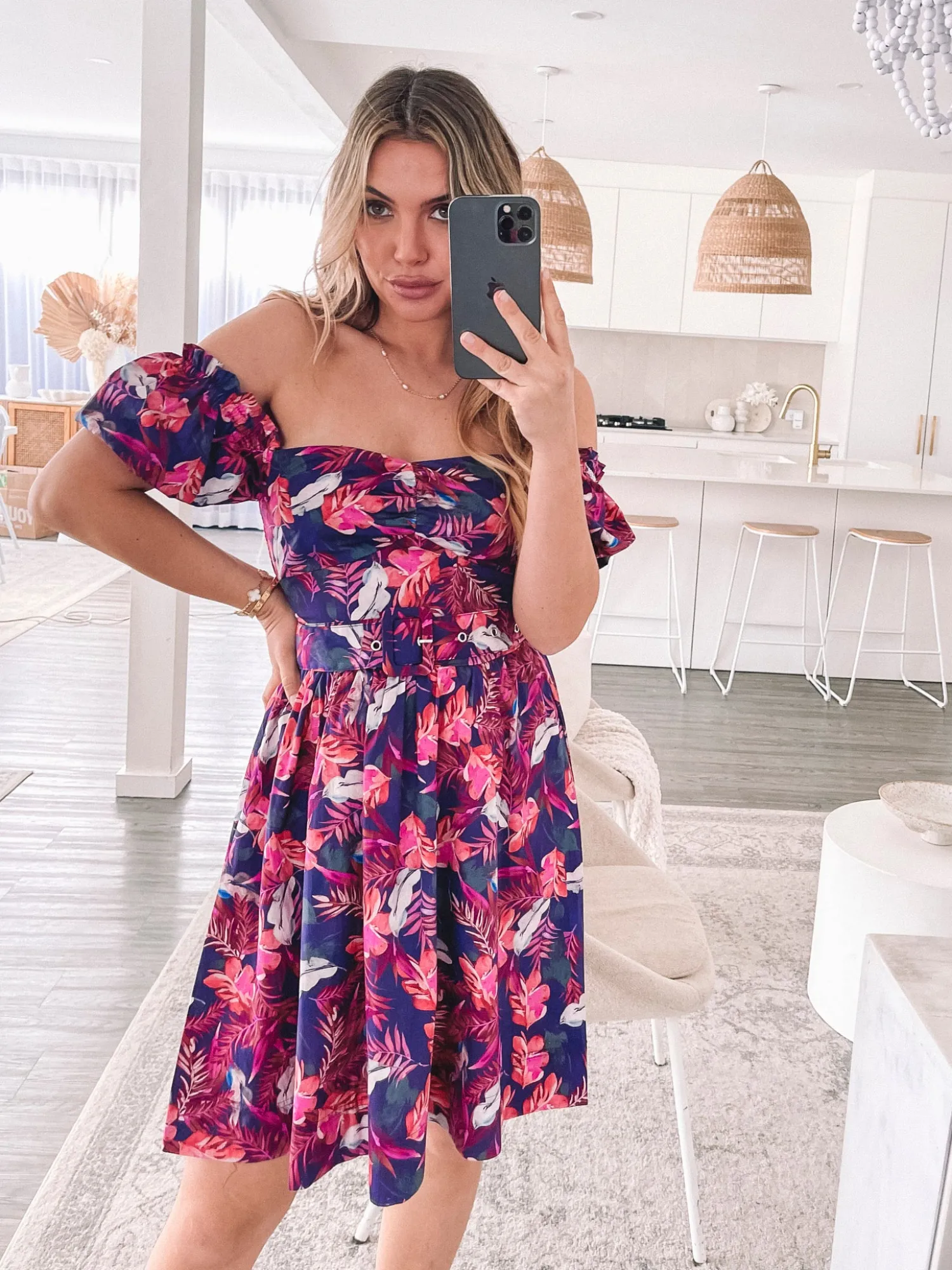 Online Devira Dress - Purple Rainforest Floral Dresses|Curve Dresses