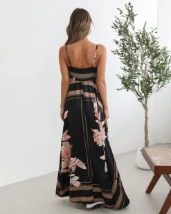Discount Deyah Dress - Black Floral Floral Dresses|Maternity Dresses