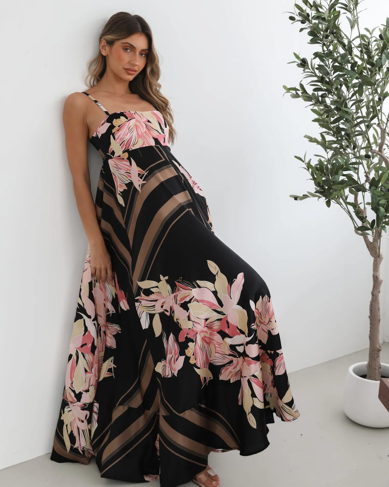 Discount Deyah Dress - Black Floral Floral Dresses|Maternity Dresses