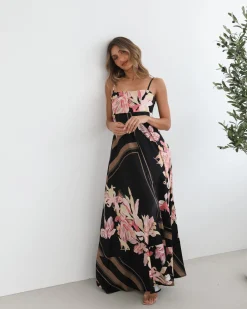 Discount Deyah Dress - Black Floral Floral Dresses|Maternity Dresses