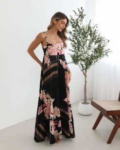 Discount Deyah Dress - Black Floral Floral Dresses|Maternity Dresses