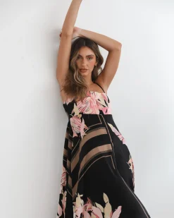 Discount Deyah Dress - Black Floral Floral Dresses|Maternity Dresses