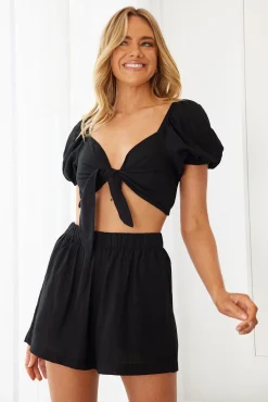 Sale Divinia Top - Black Crop Tops|Crop Tops