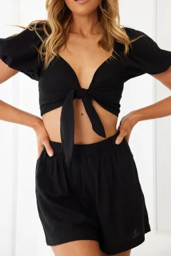 Sale Divinia Top - Black Crop Tops|Crop Tops