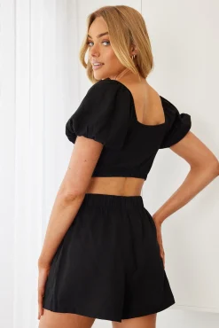 Sale Divinia Top - Black Crop Tops|Crop Tops