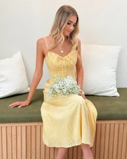Best Edanna Dress - Yellow Maternity Dresses|Midi Dresses