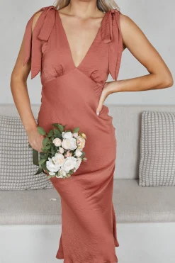 Eleanora Dress - Rust Curve Dresses|Midi Dresses