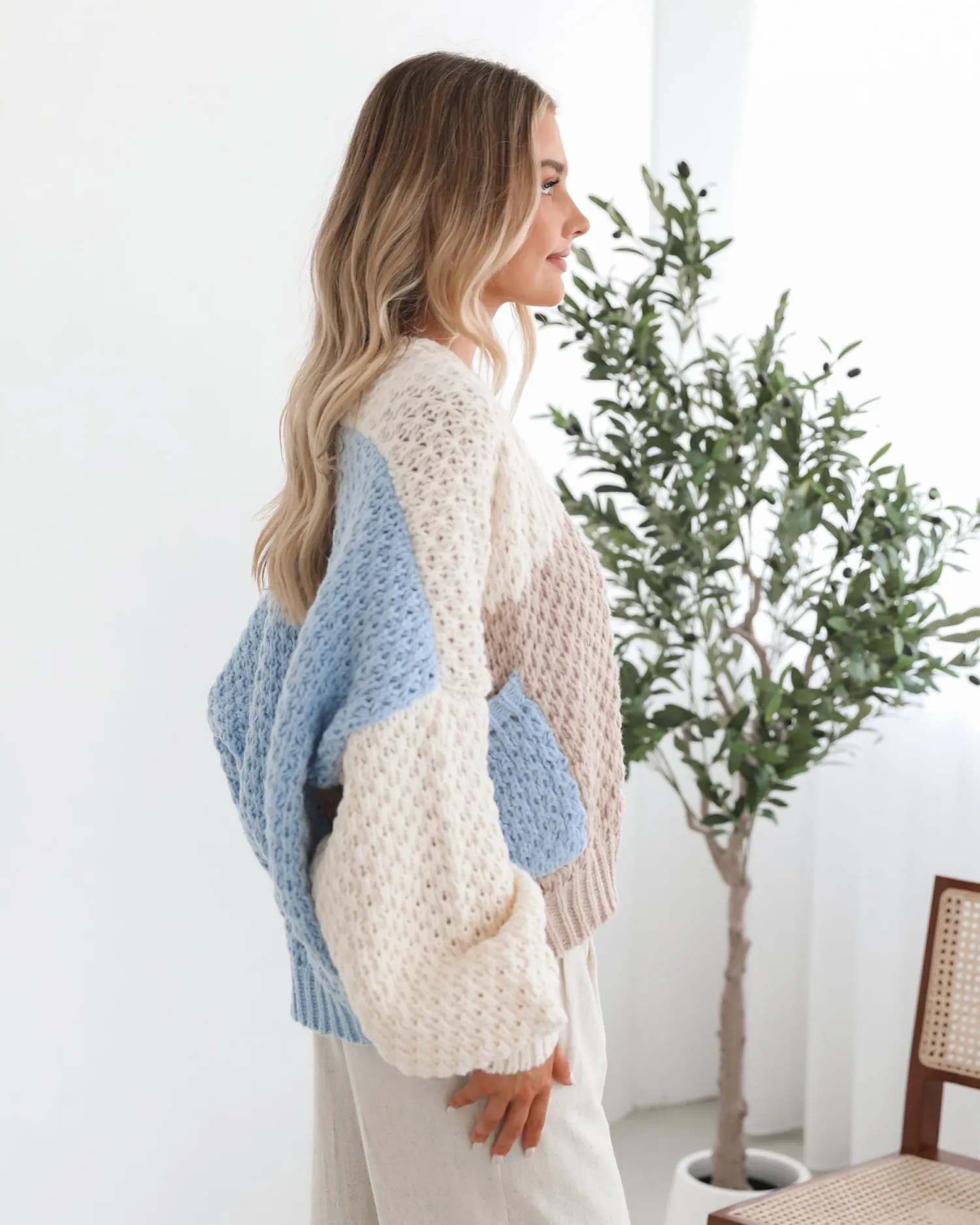 Sale Elvia Cardigan - Blue Multi Cardigans|Knitwear & Jumpers