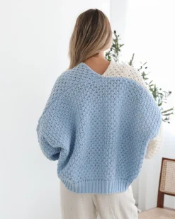 Sale Elvia Cardigan - Blue Multi Cardigans|Knitwear & Jumpers