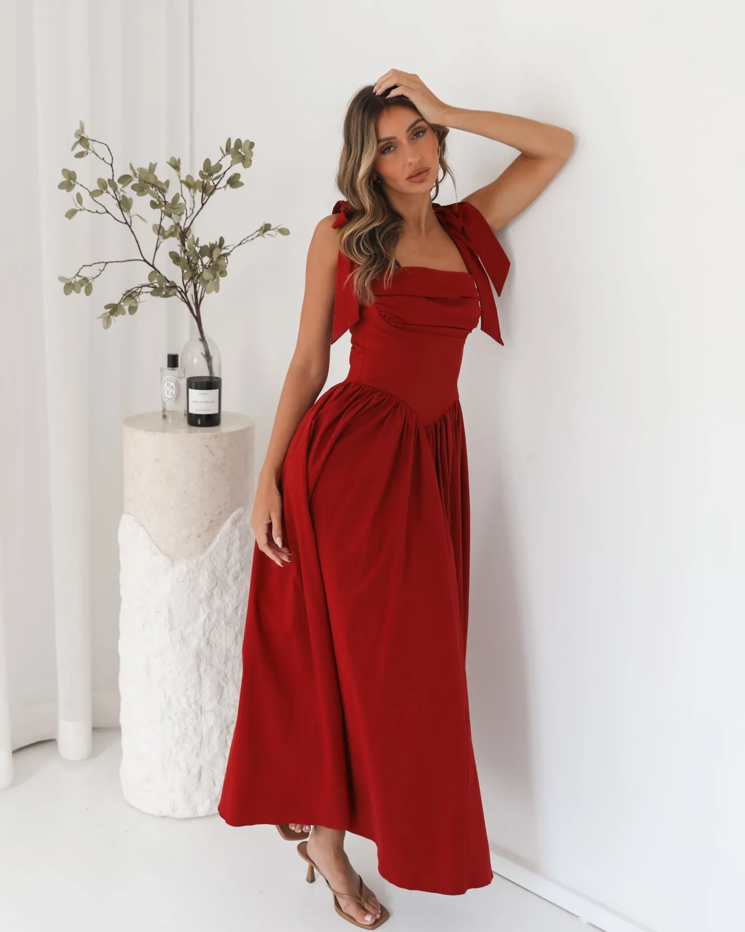 Sale Elvianne Dress - Wine Midi Dresses|Valentine'S Day Dresses