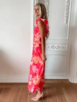 Hot Emmaline Dress - Orange Floral Floral Dresses|Maxi Dresses