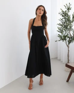 Sale Ensina Dress - Black Maternity Dresses|Maxi Dresses