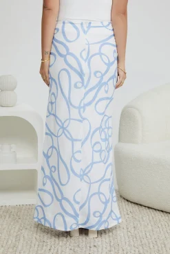 Outlet Evadyne Skirt - Blue Print Skirts|Sets