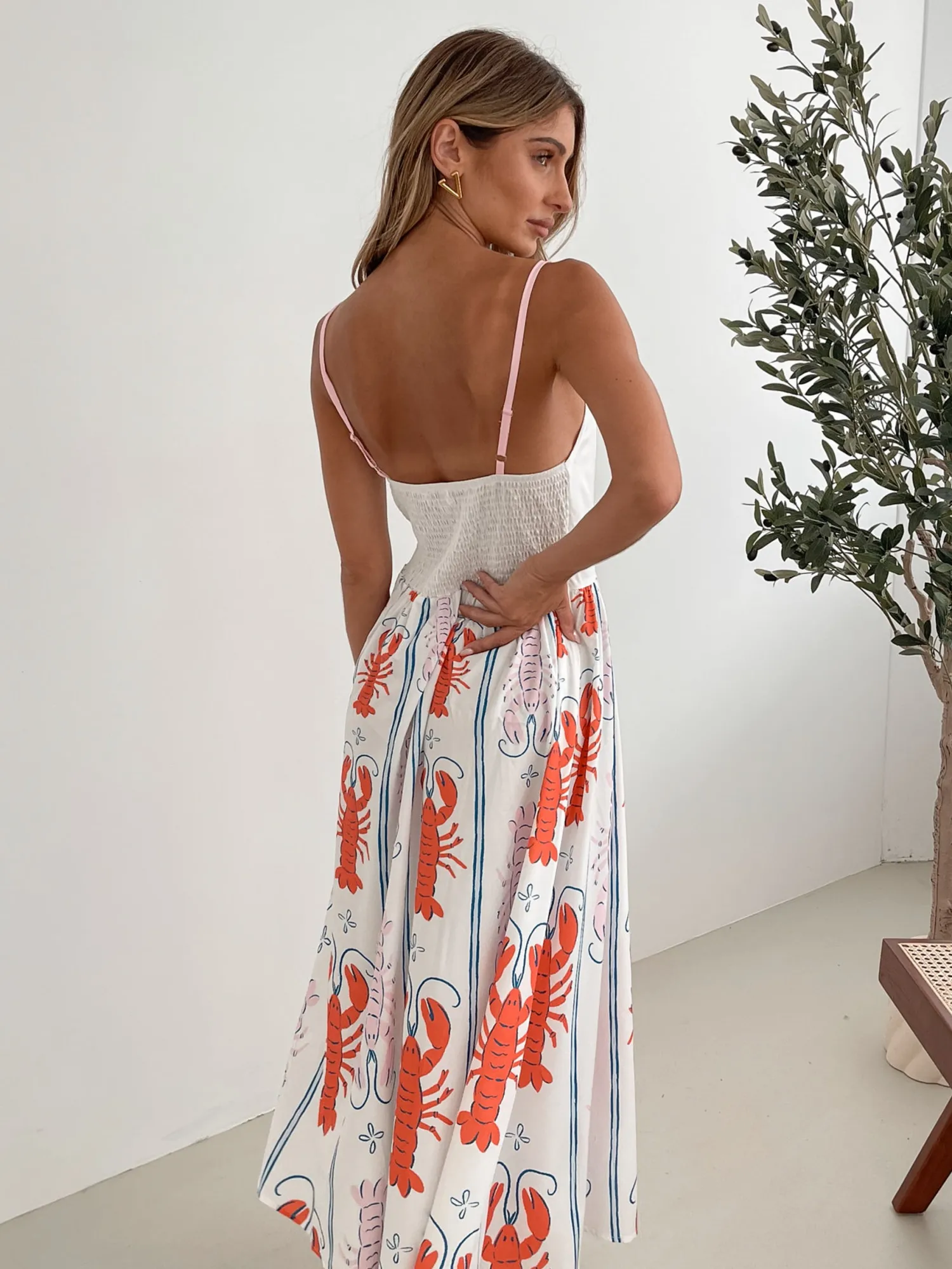 Discount Evania Dress - White Print Maternity Dresses|Midi Dresses