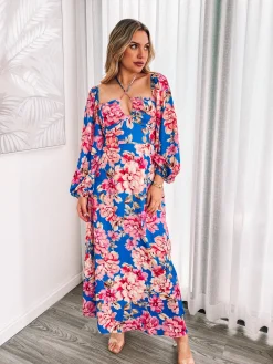 Best Ezmeralda Dress - Cobalt Blossom Floral Dresses|Halter Dresses
