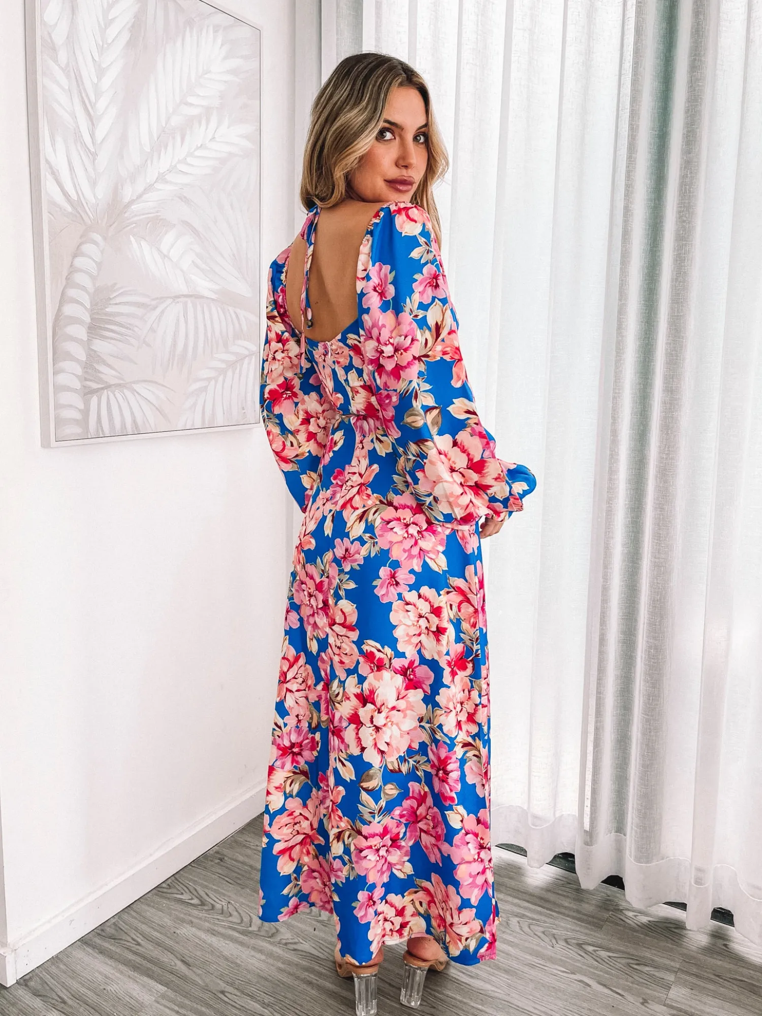 Best Ezmeralda Dress - Cobalt Blossom Floral Dresses|Halter Dresses