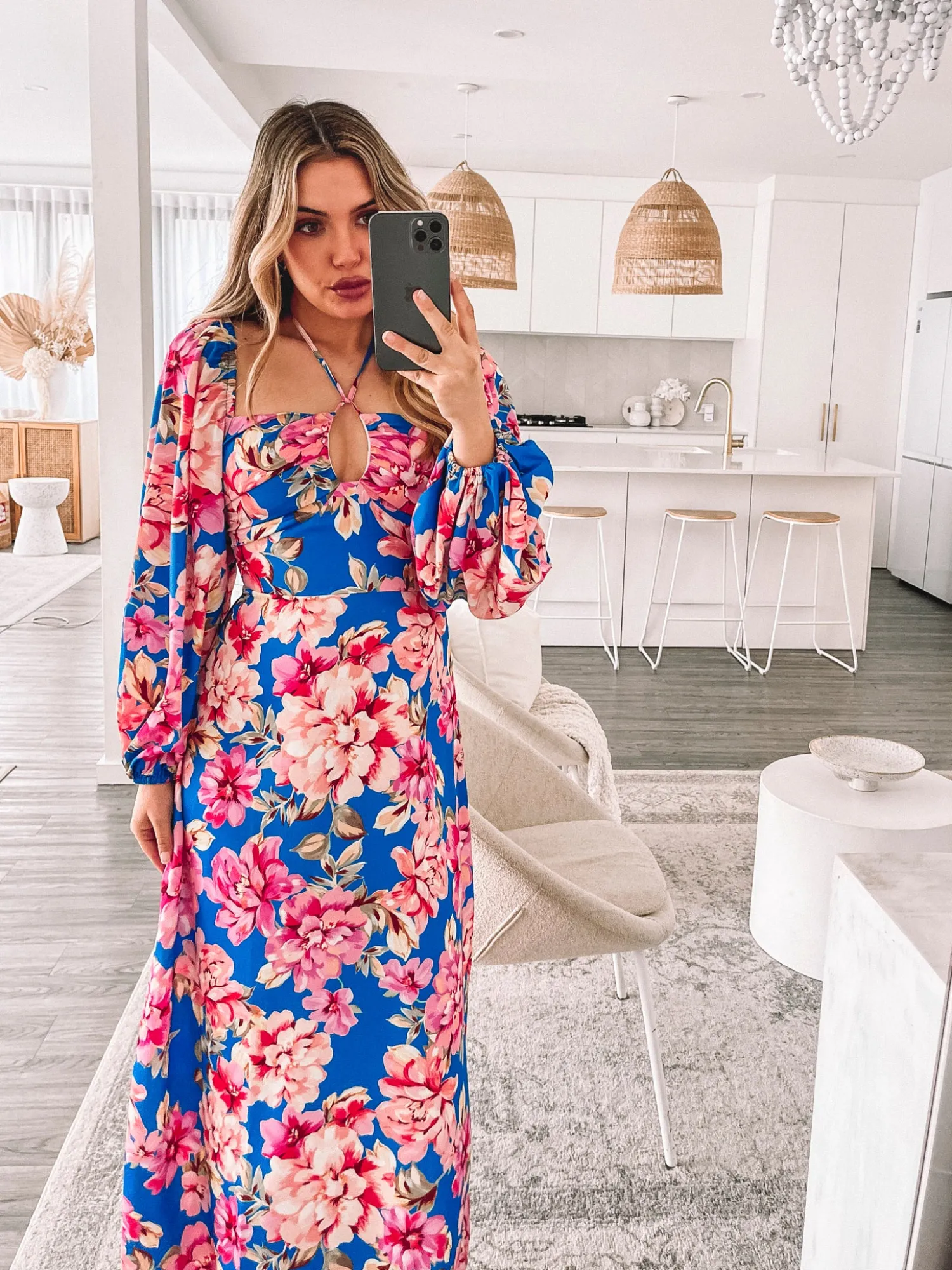 Best Ezmeralda Dress - Cobalt Blossom Floral Dresses|Halter Dresses