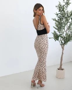 Hot Fabrienne Dress - Beige Spot Spot Dresses|Maxi Dresses