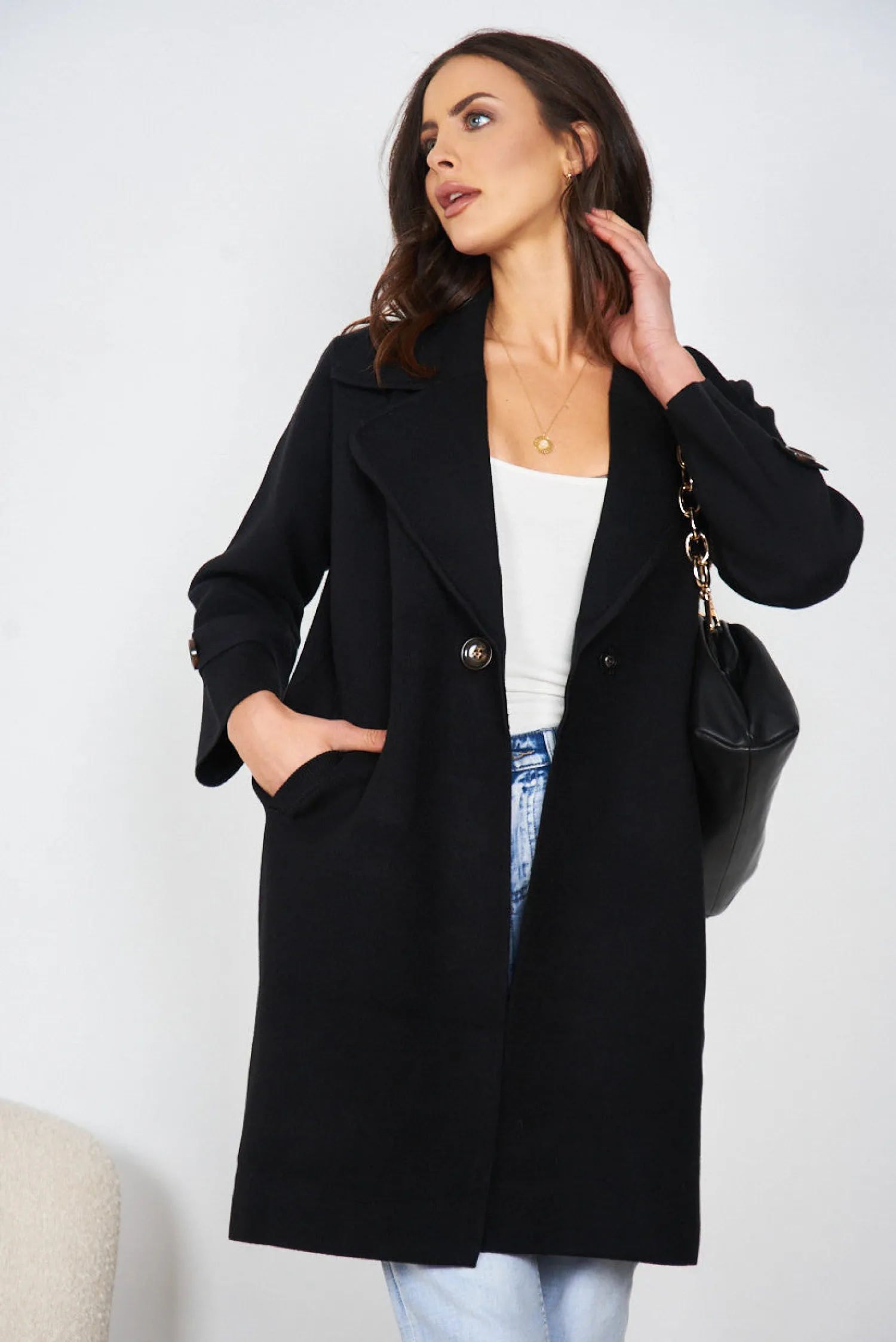 Outlet Fireplace Coat - Black Jacket & Coats|Jackets & Coats