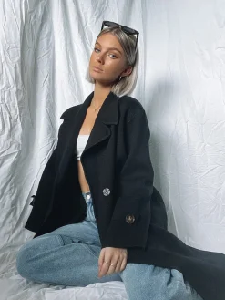Outlet Fireplace Coat - Black Jacket & Coats|Jackets & Coats