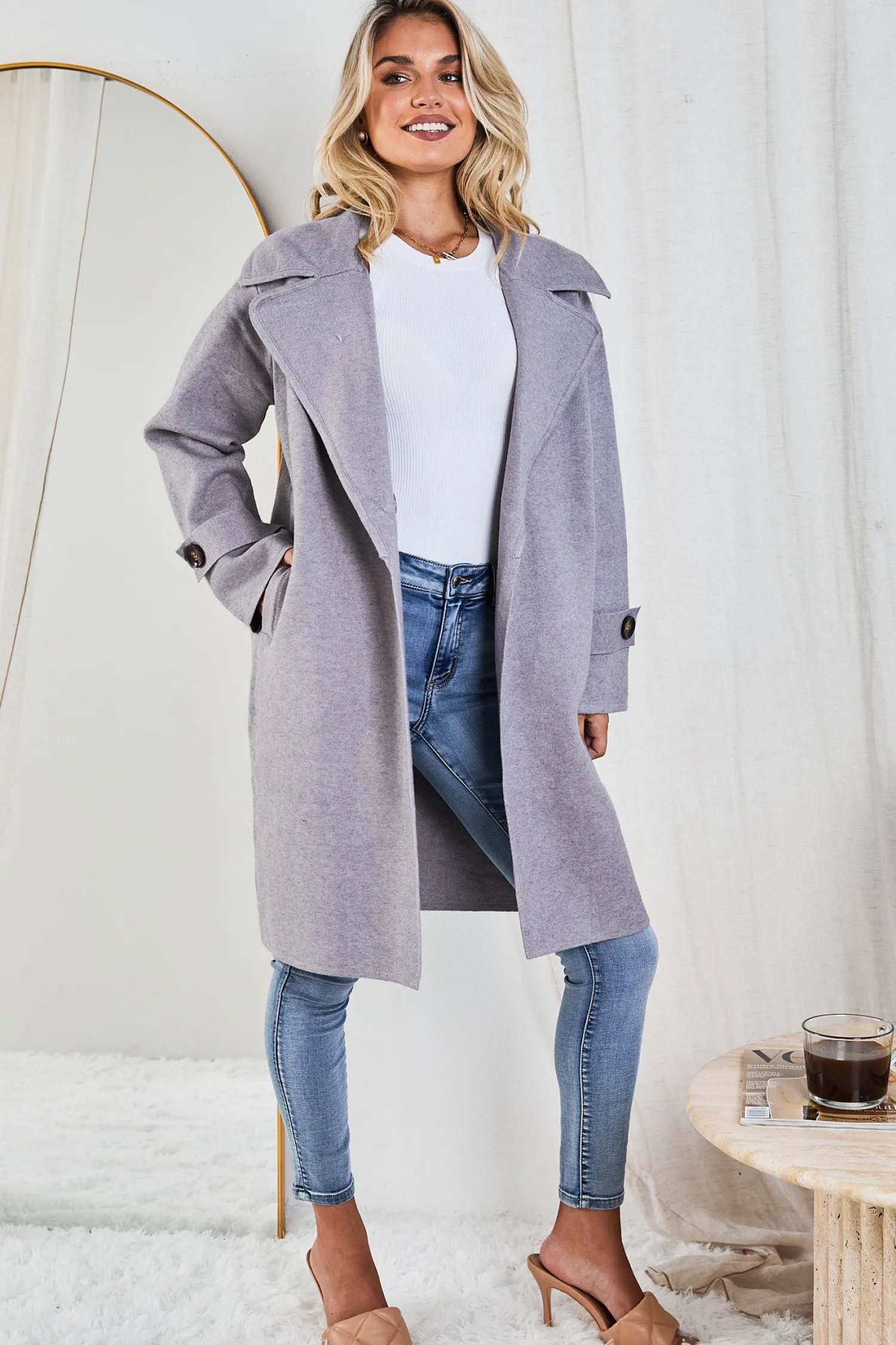 Online Fireplace Coat - Grey Jacket & Coats|Jackets & Coats