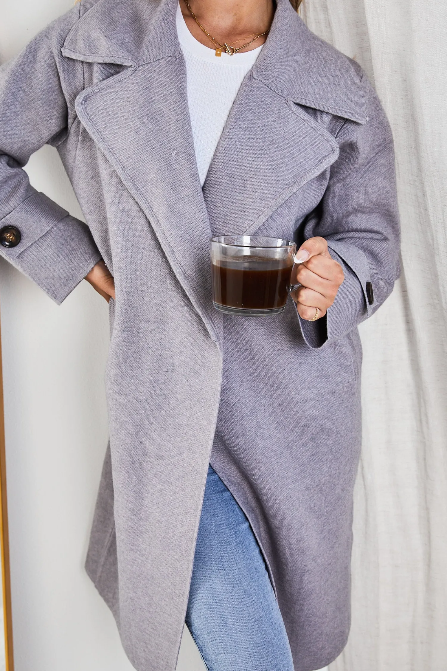 Online Fireplace Coat - Grey Jacket & Coats|Jackets & Coats