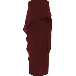 Hot Fleur Strapless Dress - Burgundy Strapless Dresses|Curve Dresses