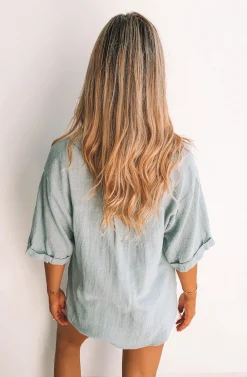 Hot Fraise Top - Faded Teal Basic Tops|Casual Tops