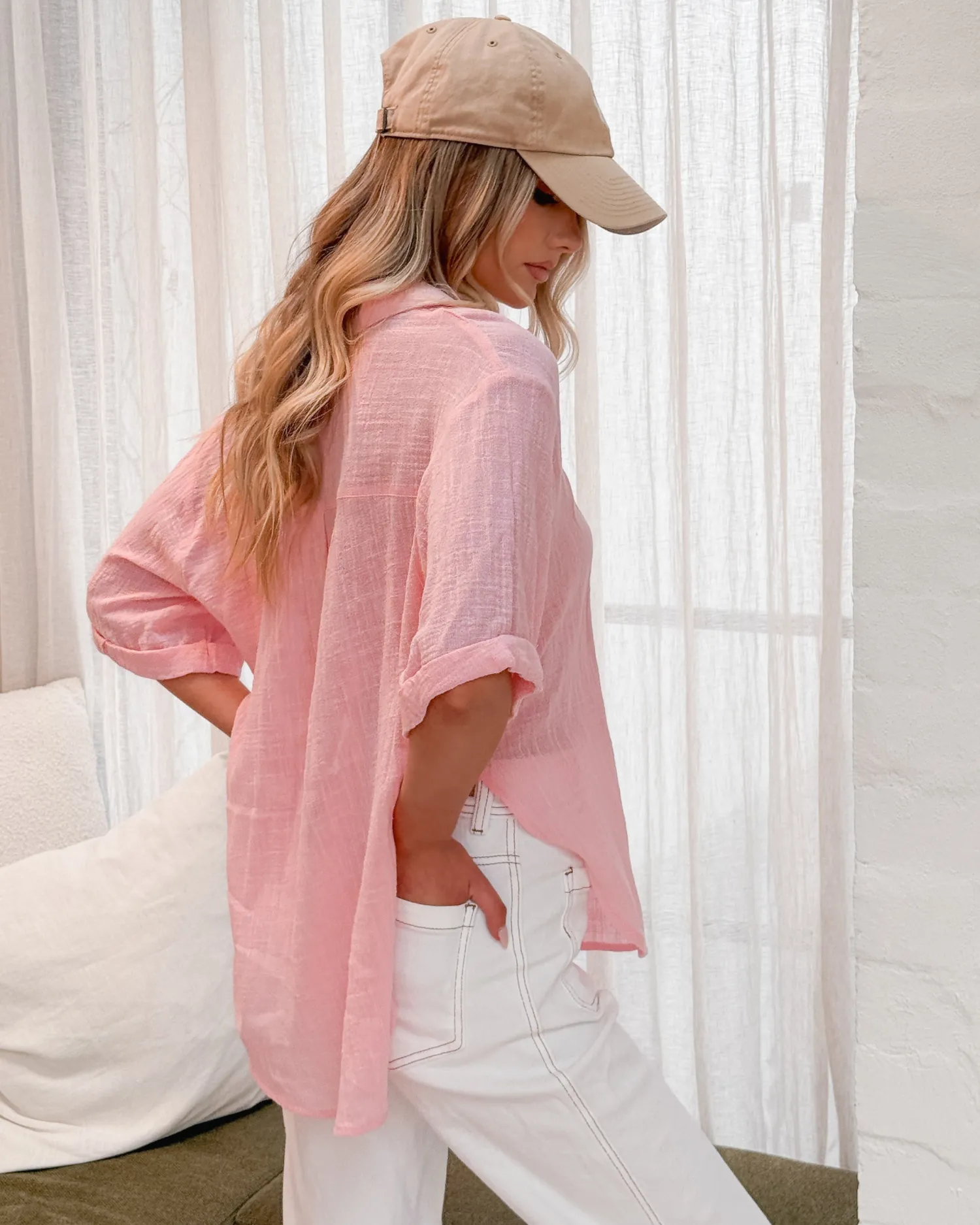Online Fraise Top - Pink Basic Tops|Casual Tops