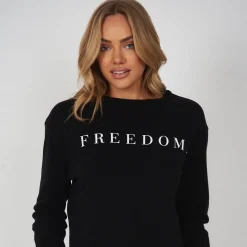 Clearance Freedom Sweater - Black Long Sleeve Tops|Tops