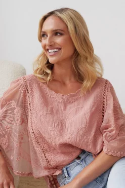 Clearance Gabrielle Top - Pink Maternity Tops|Maternity Tops