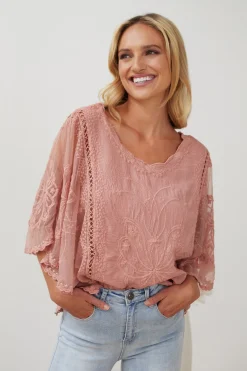 Clearance Gabrielle Top - Pink Maternity Tops|Maternity Tops