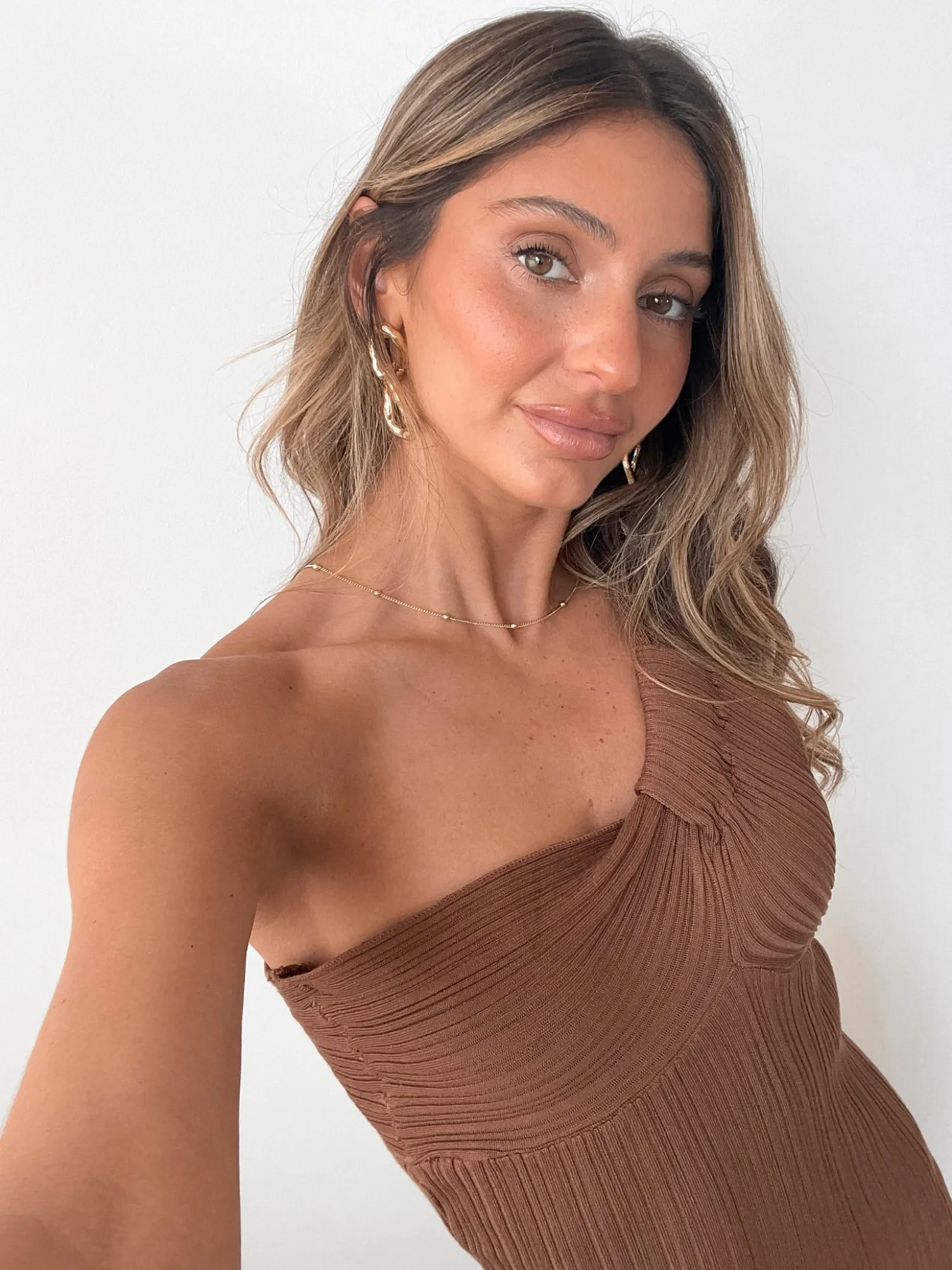 Sale Hellen Knit Dress - Light Chocolate Knit Dresses|Maternity Dresses