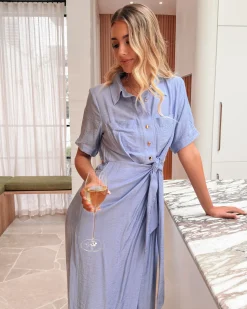 Best Heshana Dress - Blue Shirt Dresses|Maternity Dresses