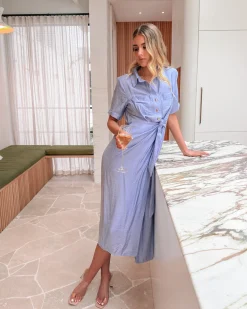 Best Heshana Dress - Blue Shirt Dresses|Maternity Dresses