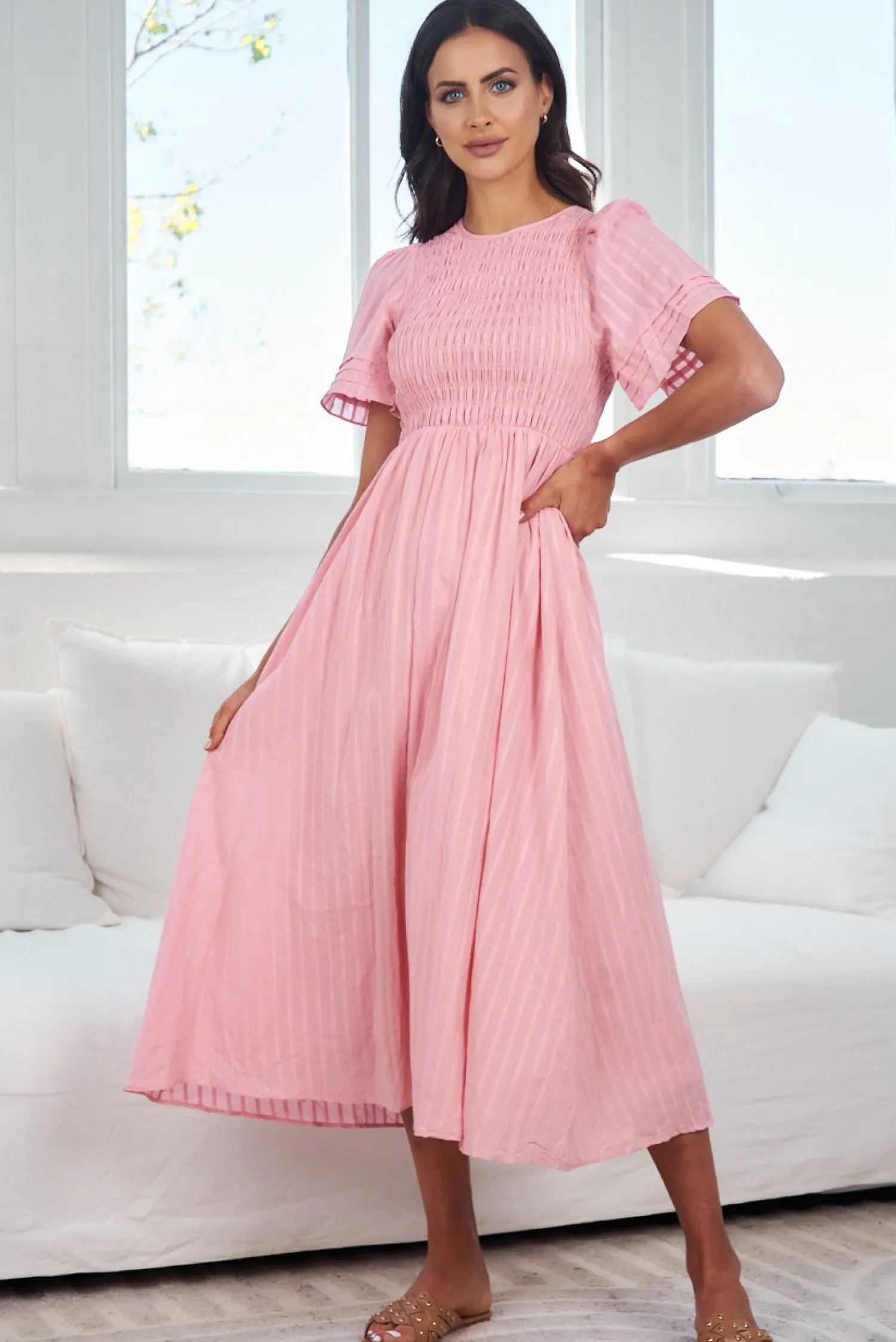Online Iolana Dress - Pink Basic Dresses|Maternity Dresses