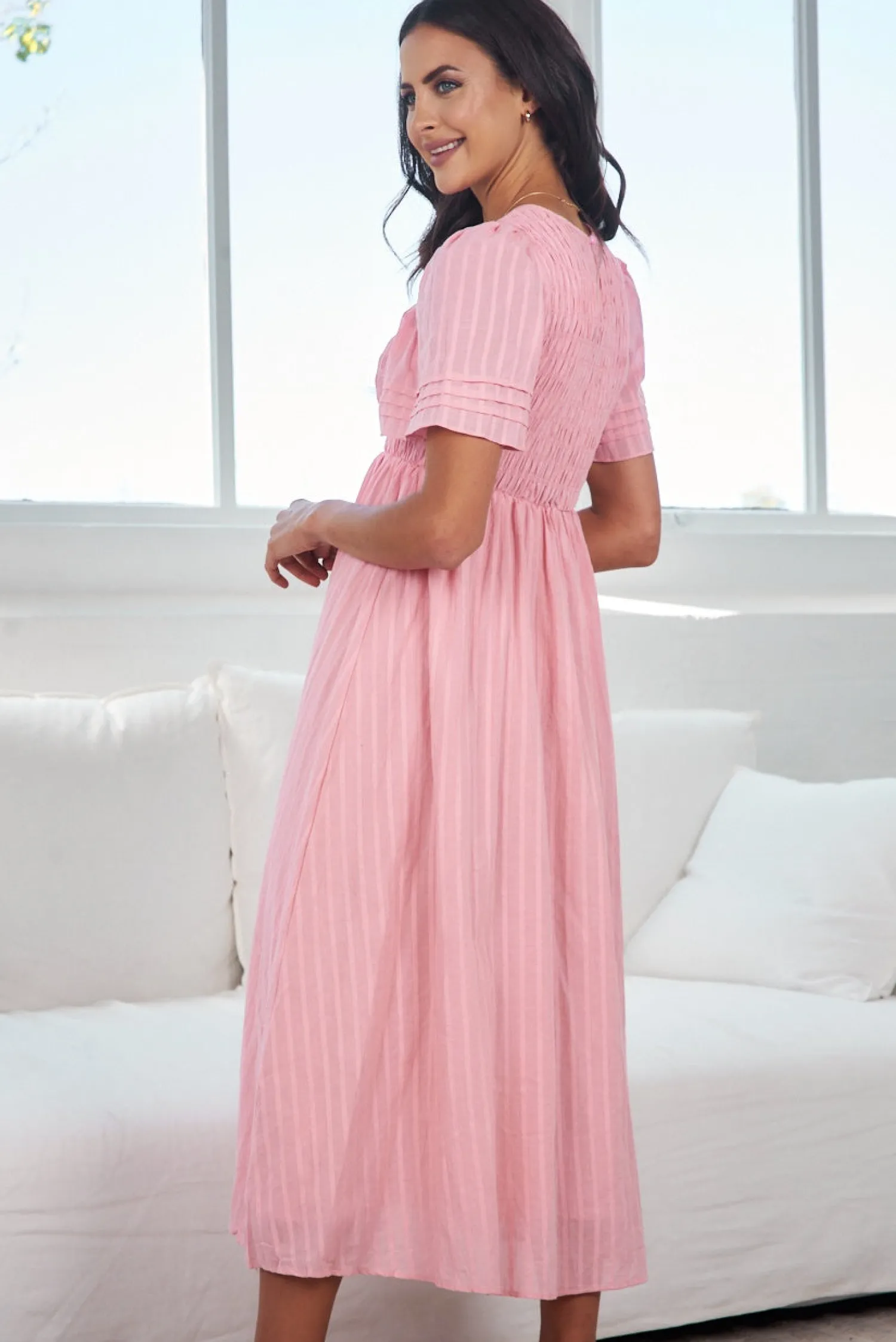 Online Iolana Dress - Pink Basic Dresses|Maternity Dresses
