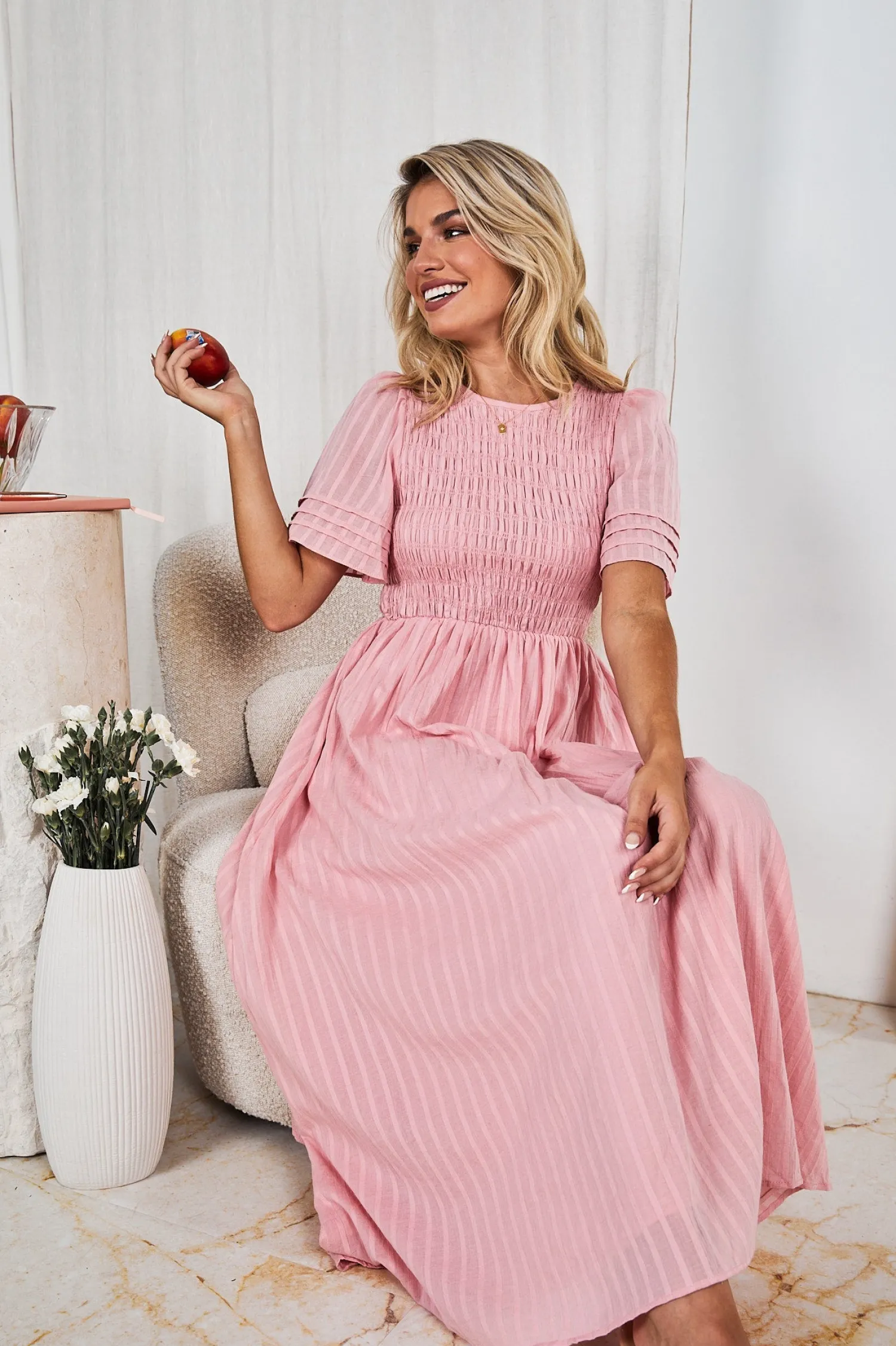 Online Iolana Dress - Pink Basic Dresses|Maternity Dresses