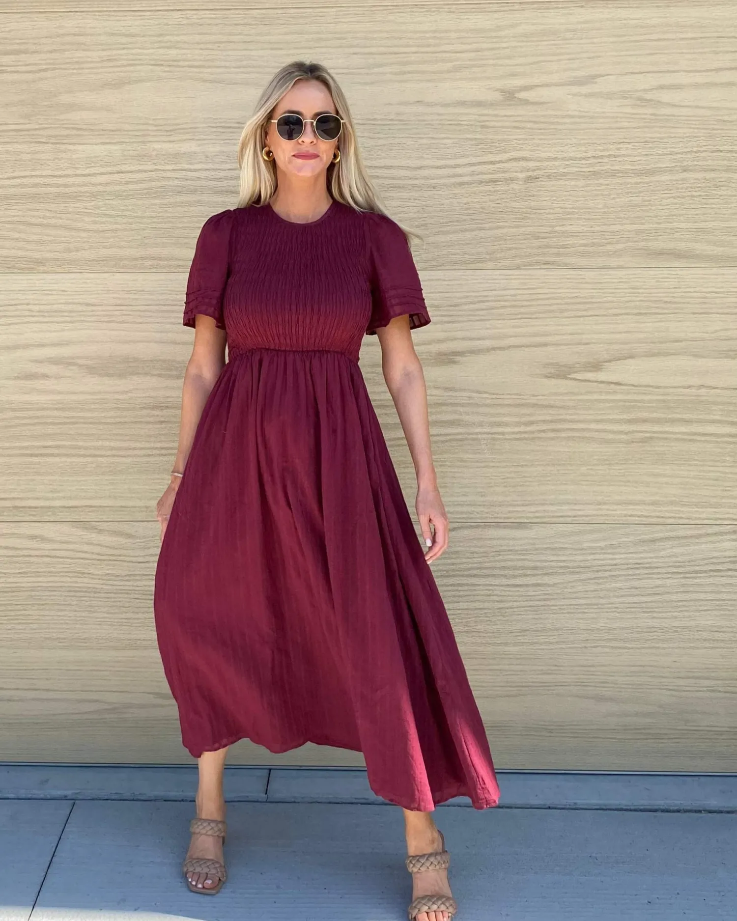 Sale Iolana Dress - Wine Maternity Dresses|Midi Dresses