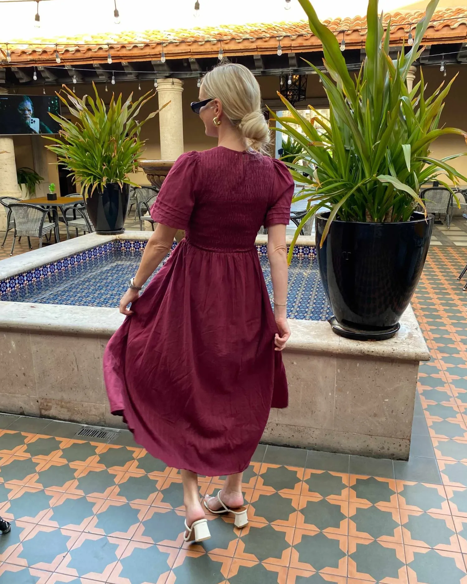 Sale Iolana Dress - Wine Maternity Dresses|Midi Dresses
